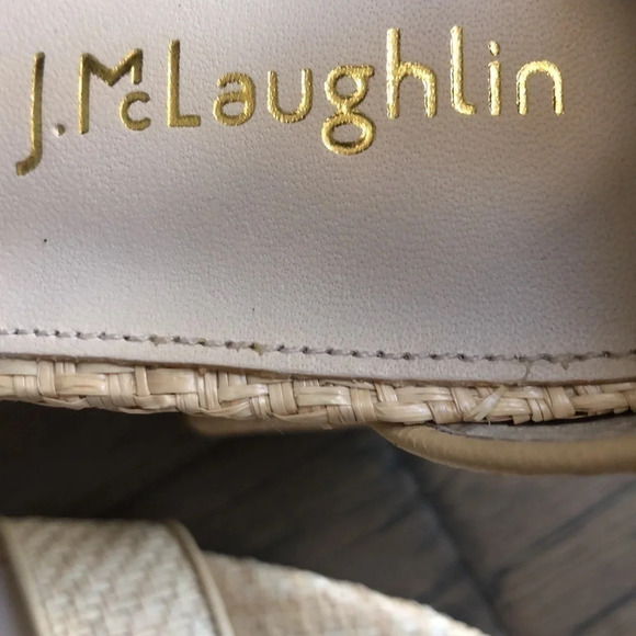 J. McLauglin Madison raffia tan ankle strap sandals Sz 9.5 EUC - Picture 2 of 14